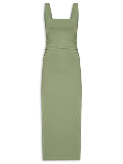 Vestido Midi Drapeado - Verde