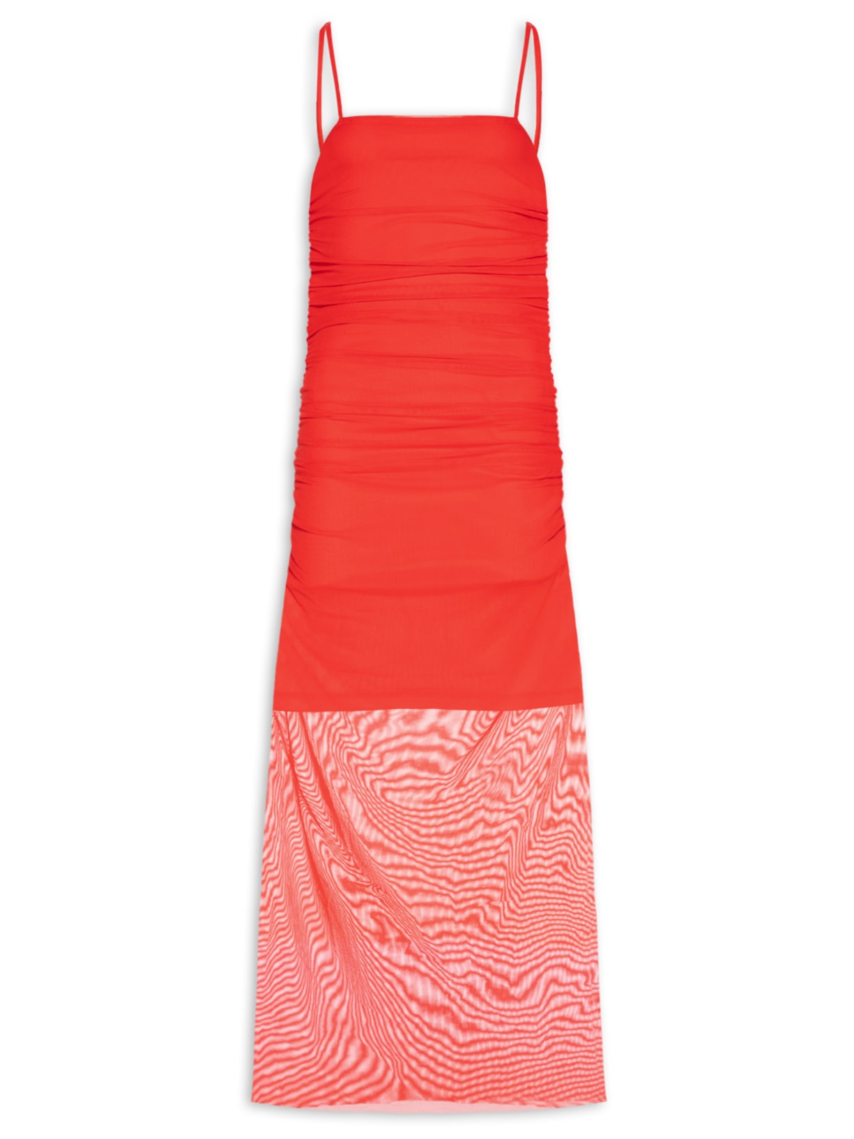Vestido Midi Drapeado - Vermelho
