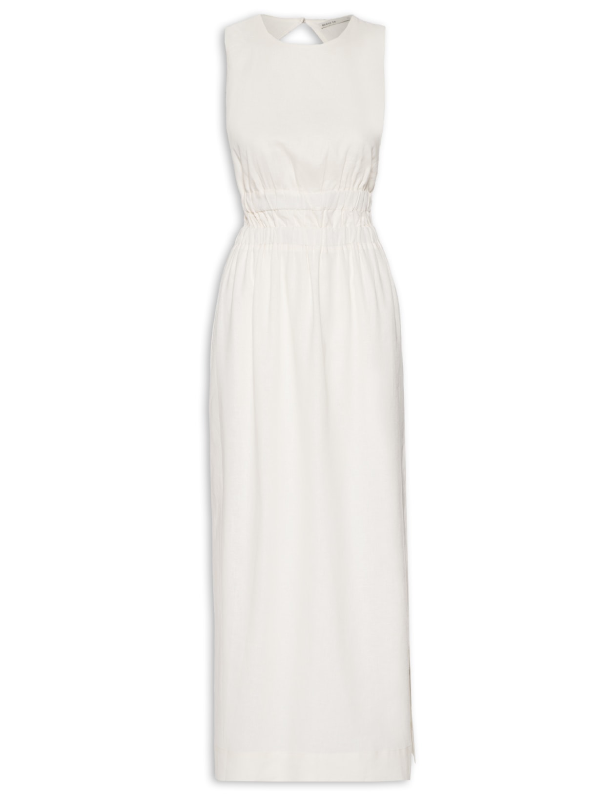 Vestido Midi Elástico Cintura - Off White