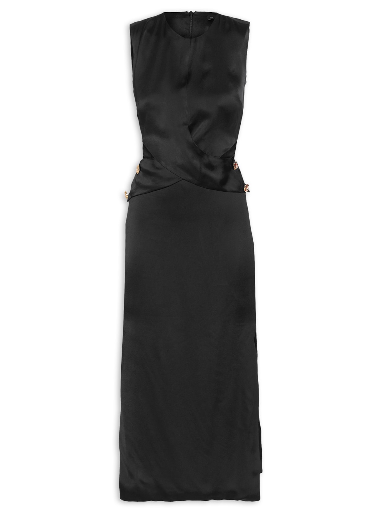 Vestido Midi Em Crepe Transpasse - Preto