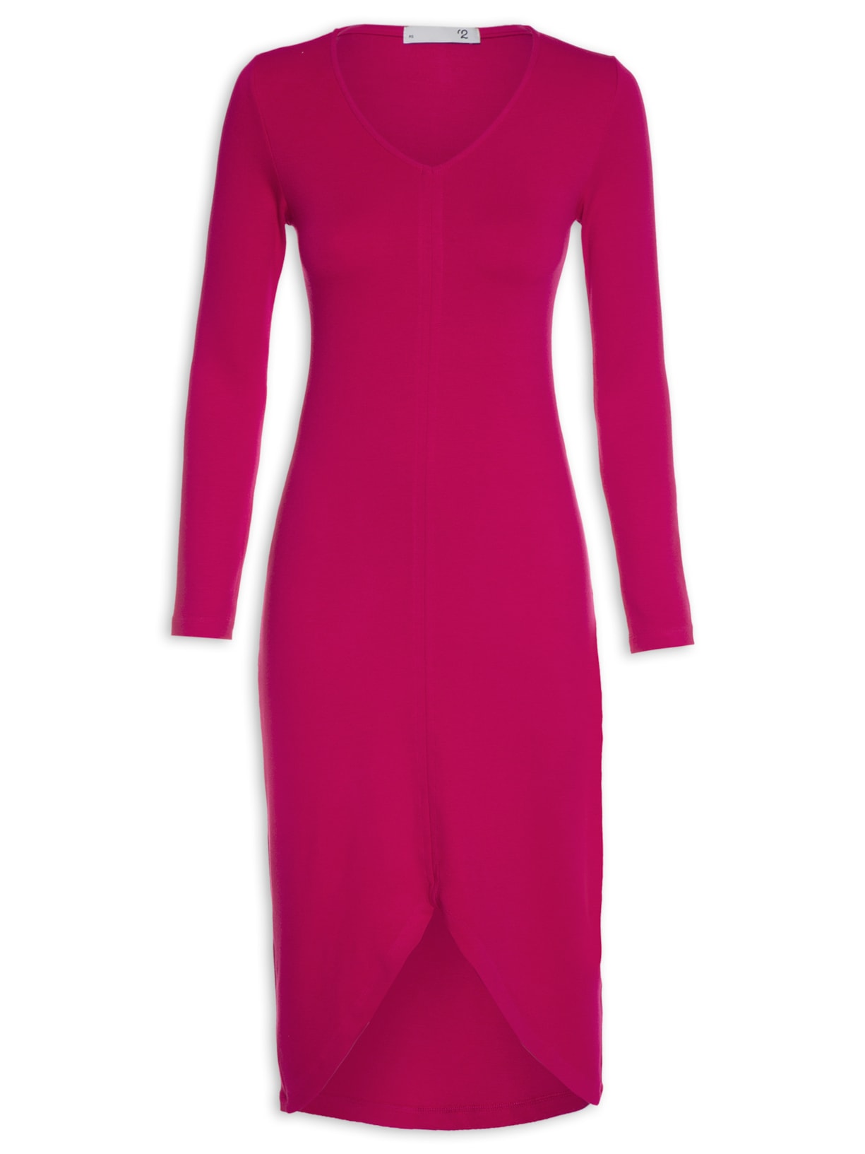 Vestido Midi Em Malha Abertura Central Rosa '2Essential