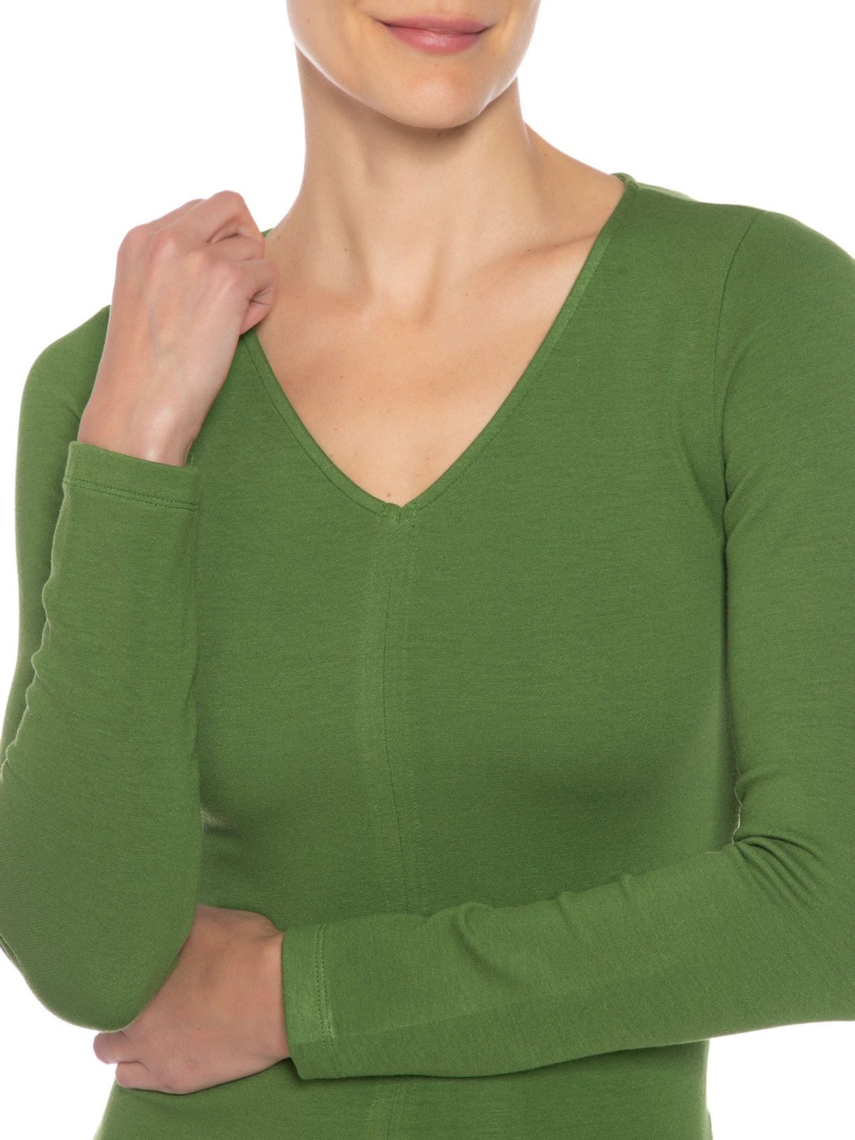 Vestido Midi Em Malha Abertura Central Verde '2Essential