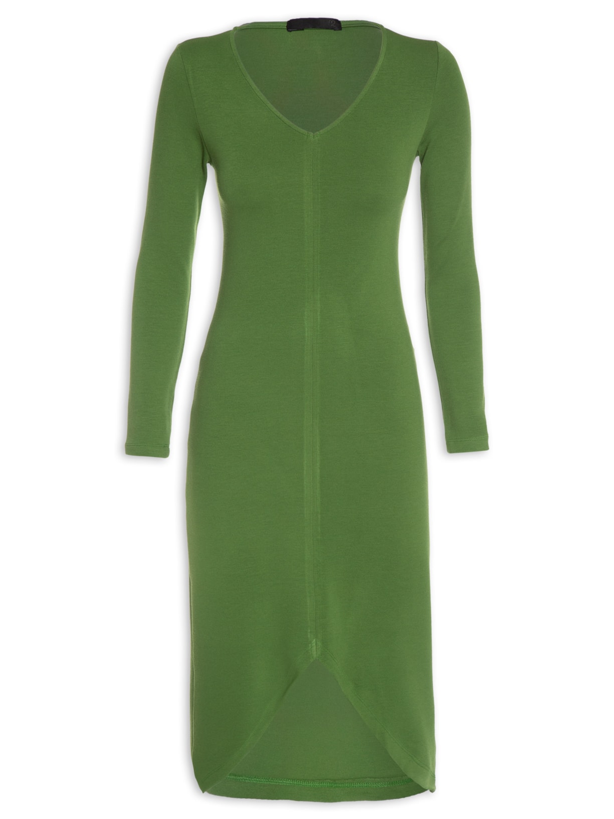 Vestido Midi Em Malha Abertura Central Verde '2Essential