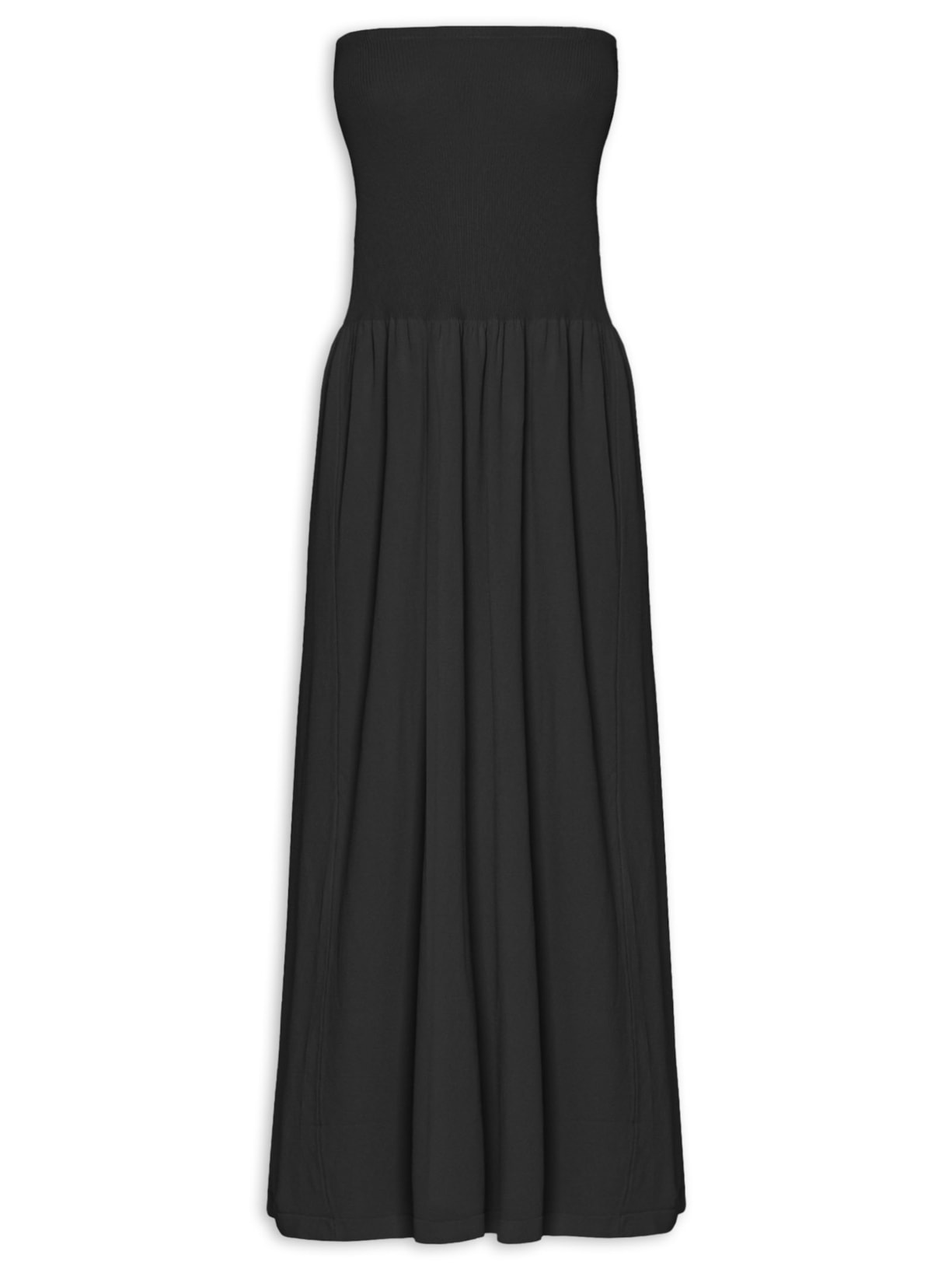 Vestido Midi Em Malha - Preto
