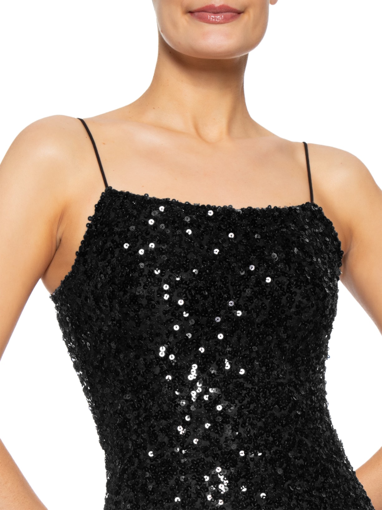 Vestido Midi Em Paetê Preto Market 33