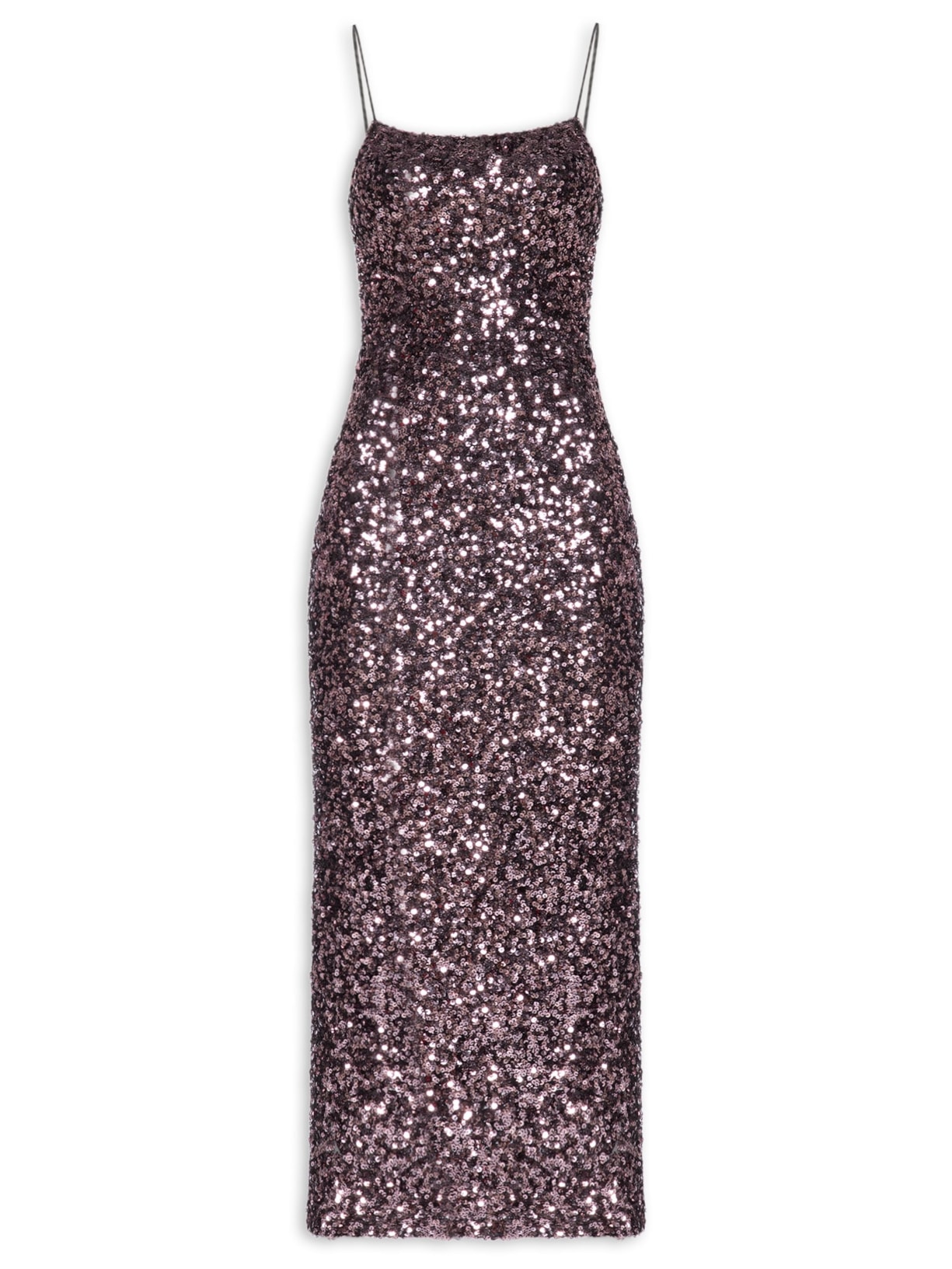 Vestido Midi Em Paetê Rosa Market 33