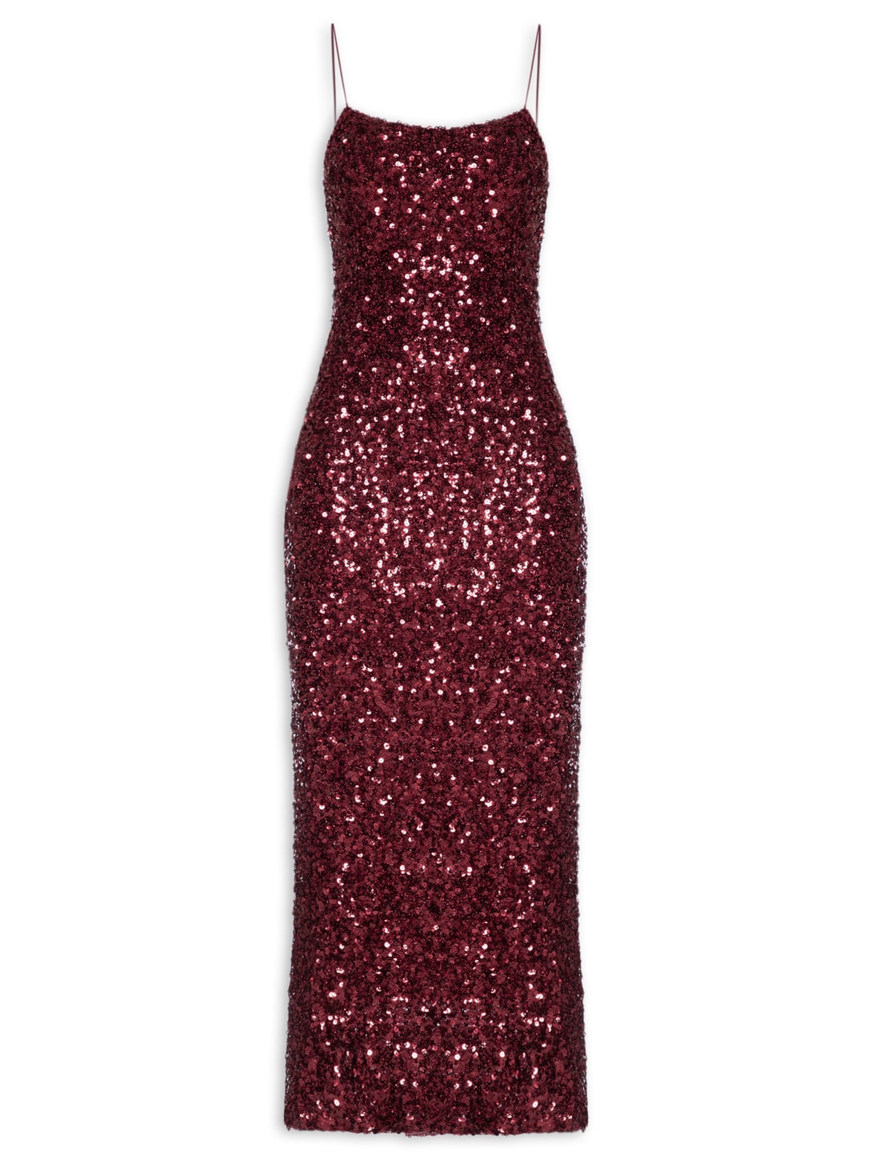 Vestido Midi Em Paetê Vermelho Market 33