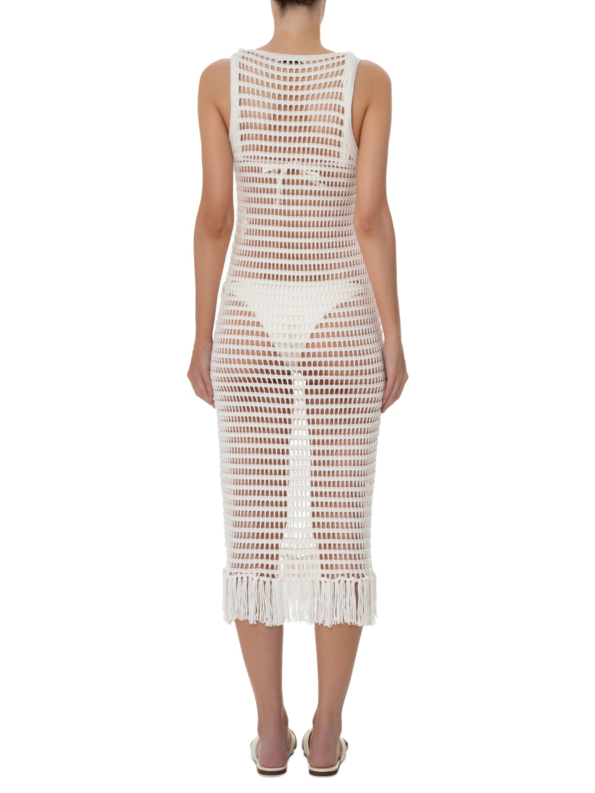 Vestido Midi Em Tricot Branco '2Essential