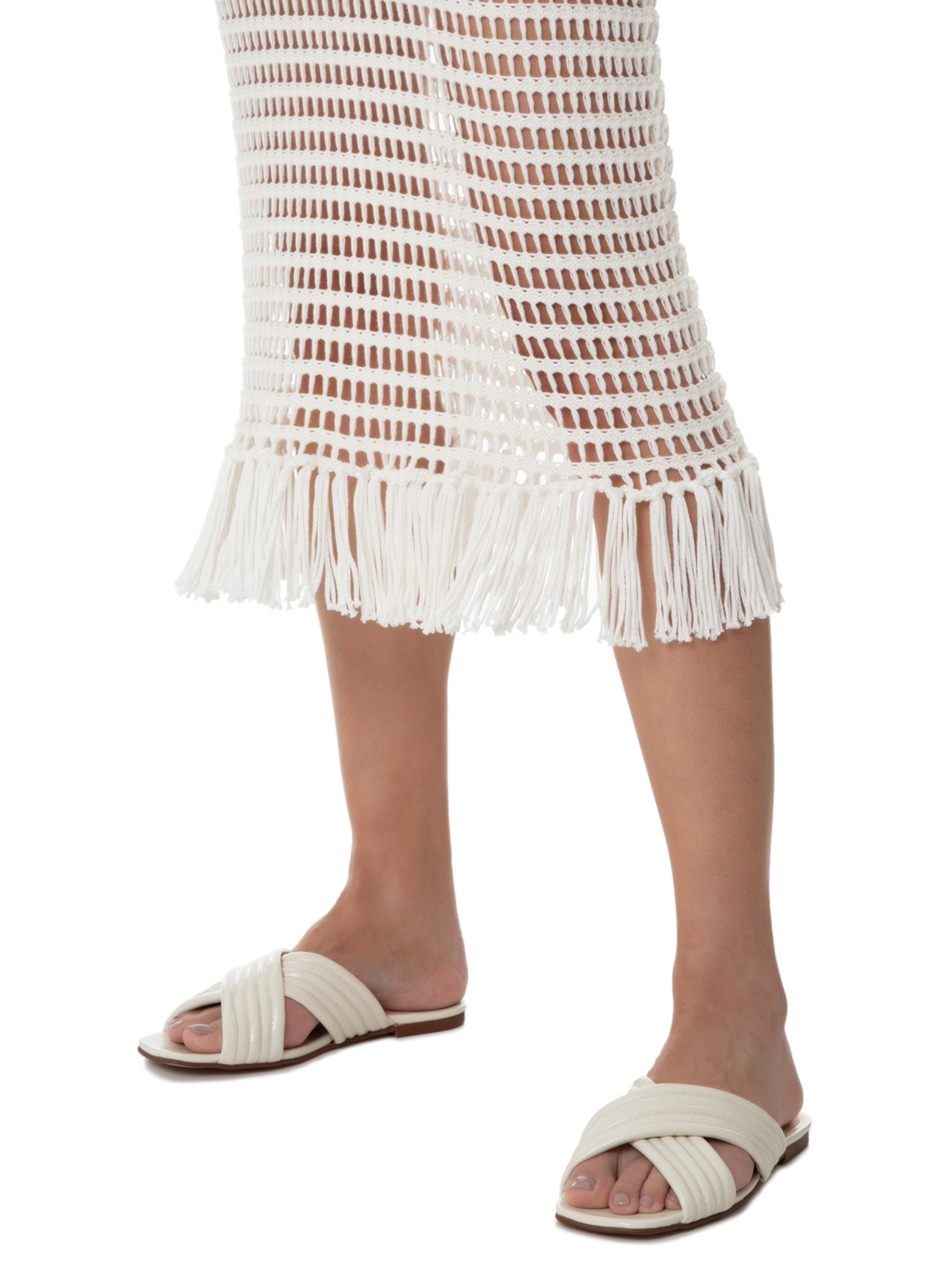 Vestido Midi Em Tricot Branco '2Essential