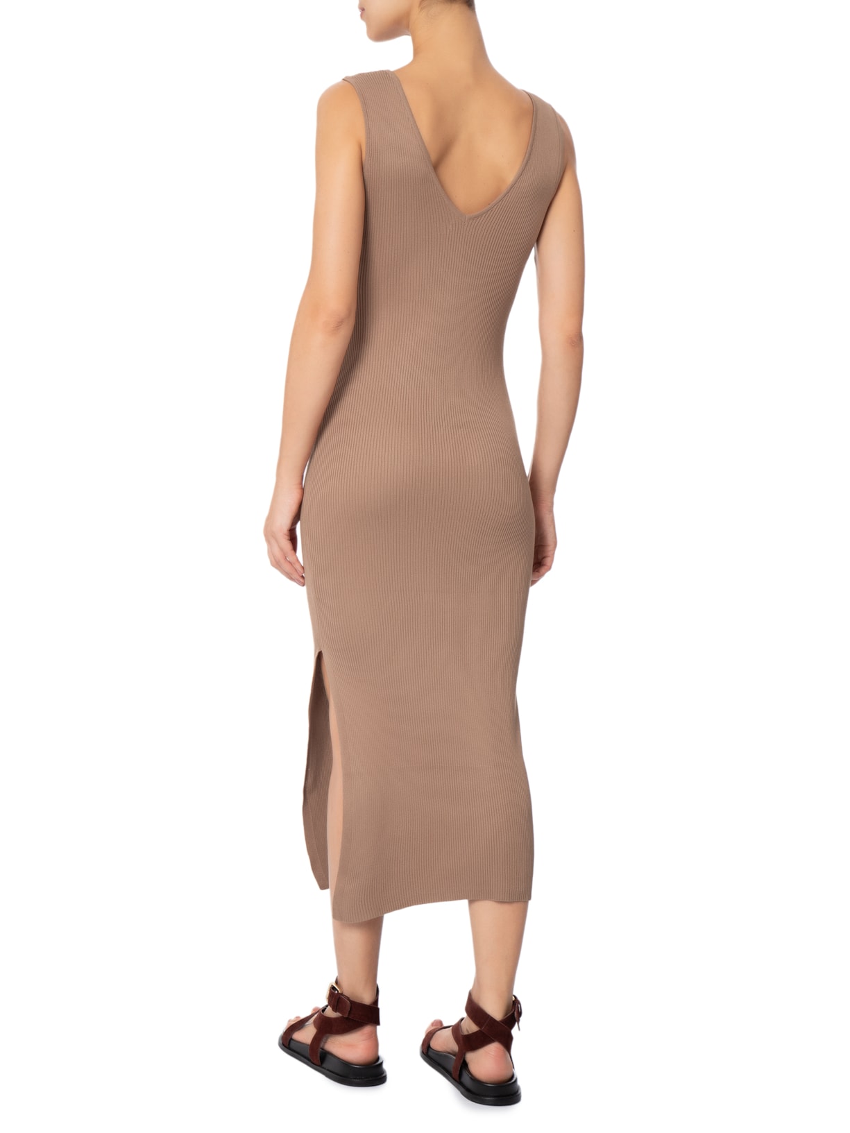 Vestido Midi Em Tricot Marrom Market 33