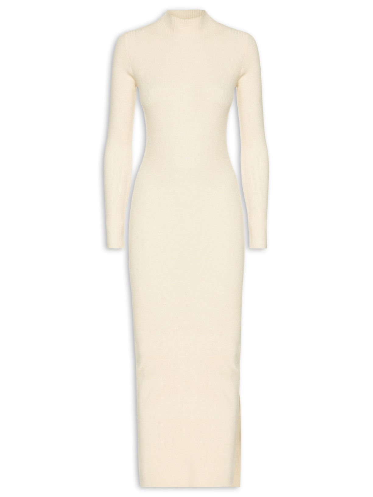 Vestido Midi Em Tricot - Off White