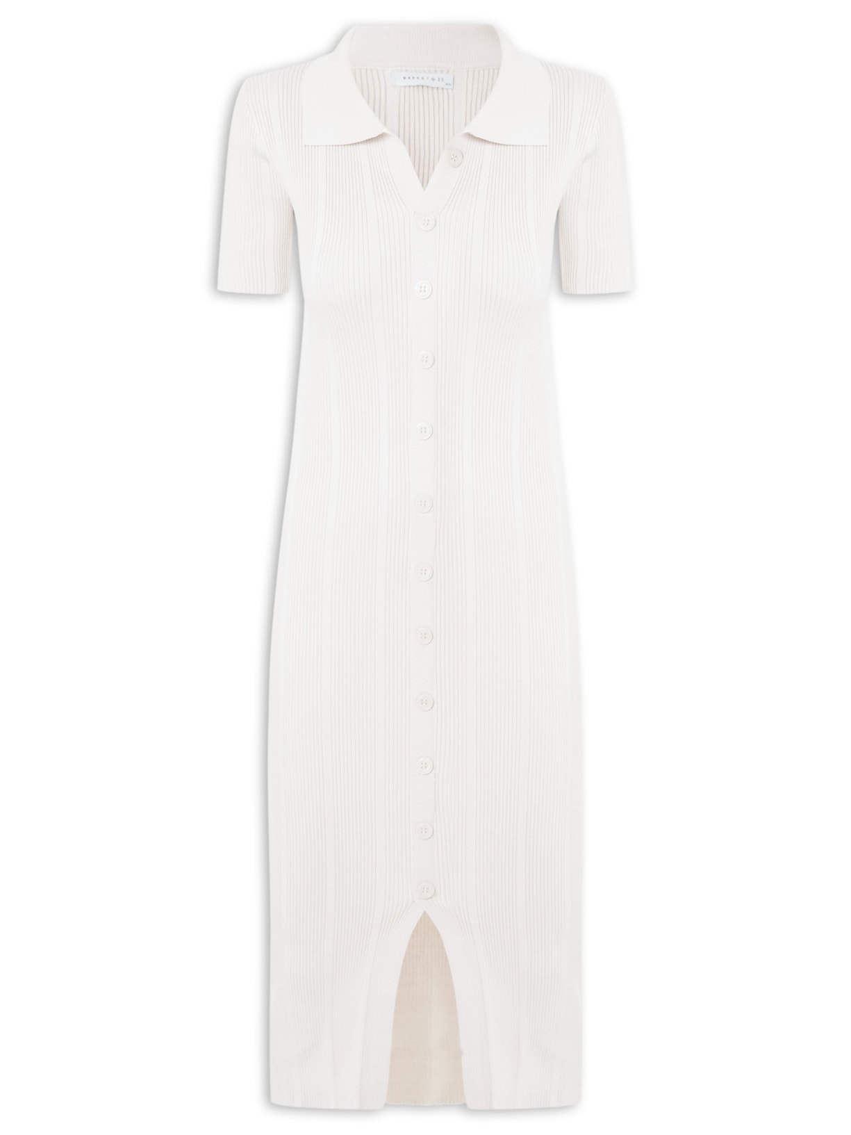Vestido Midi Em Tricot - Off White