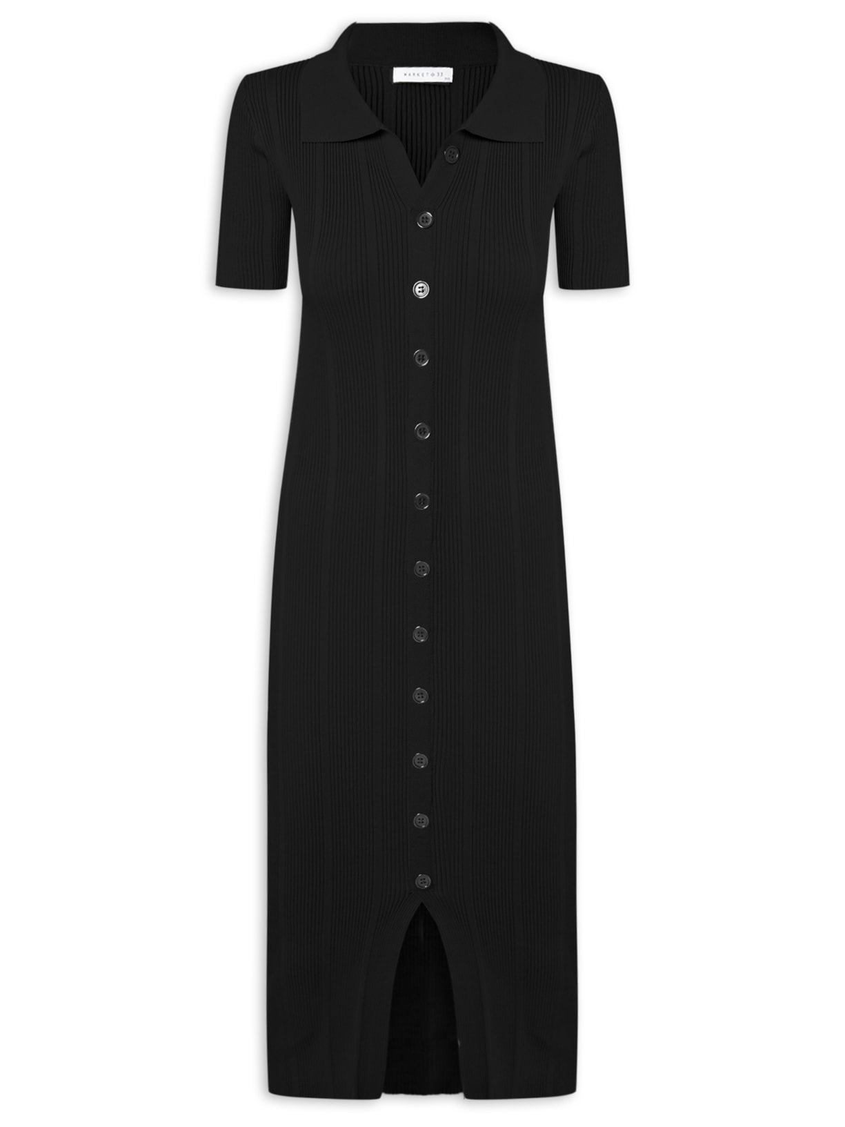 Vestido Midi Em Tricot - Preto