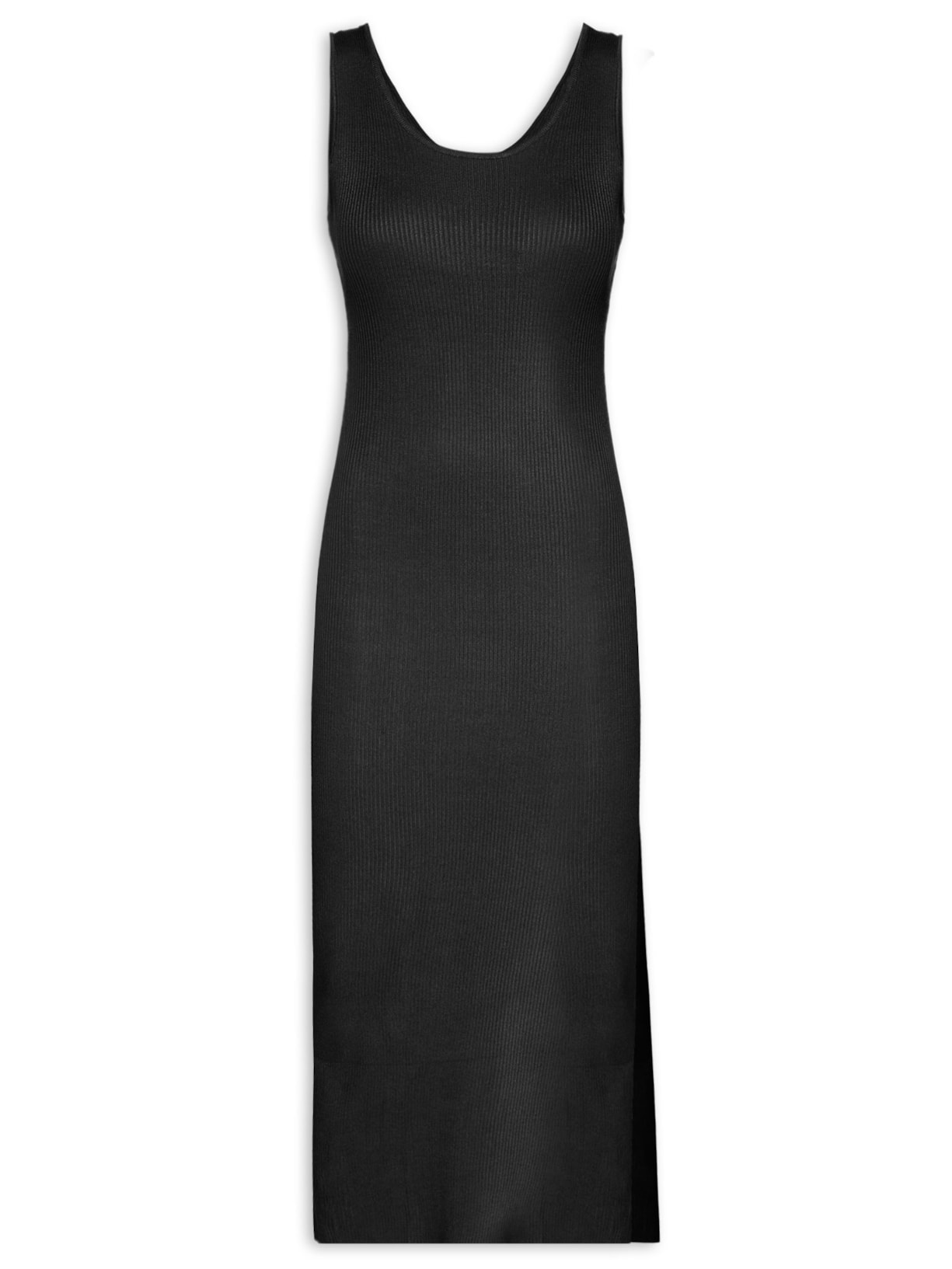 Vestido Midi Em Tricot Preto Market 33