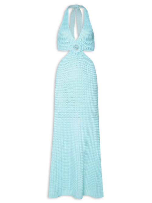 Vestido Midi Em Tricot- Verde