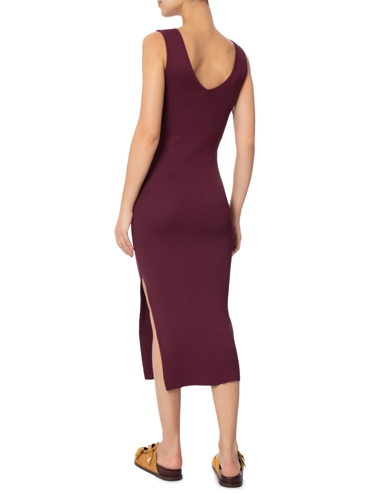 Vestido Midi Em Tricot Vermelho Market 33