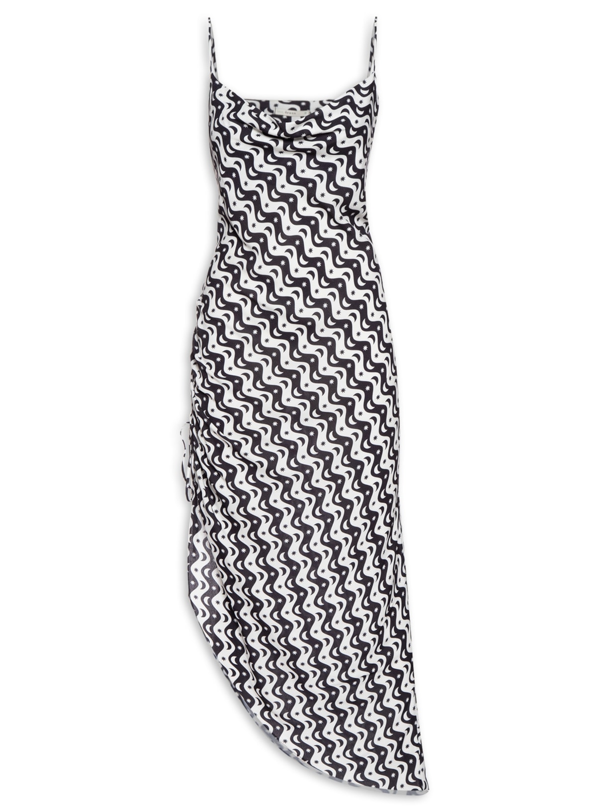 Vestido Midi Estampa Alquimia - Preto