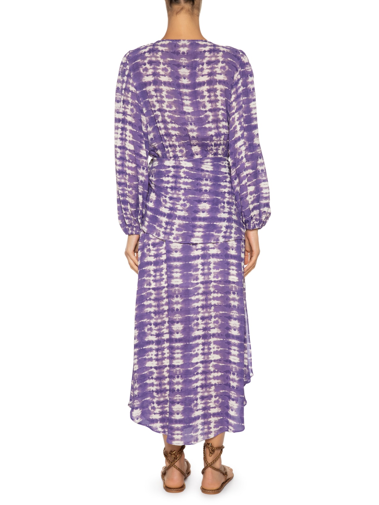 Vestido Midi Estampa Bangalô Roxo Maria Filó