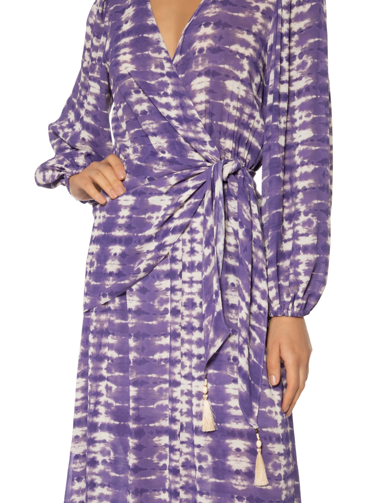Vestido Midi Estampa Bangalô Roxo Maria Filó