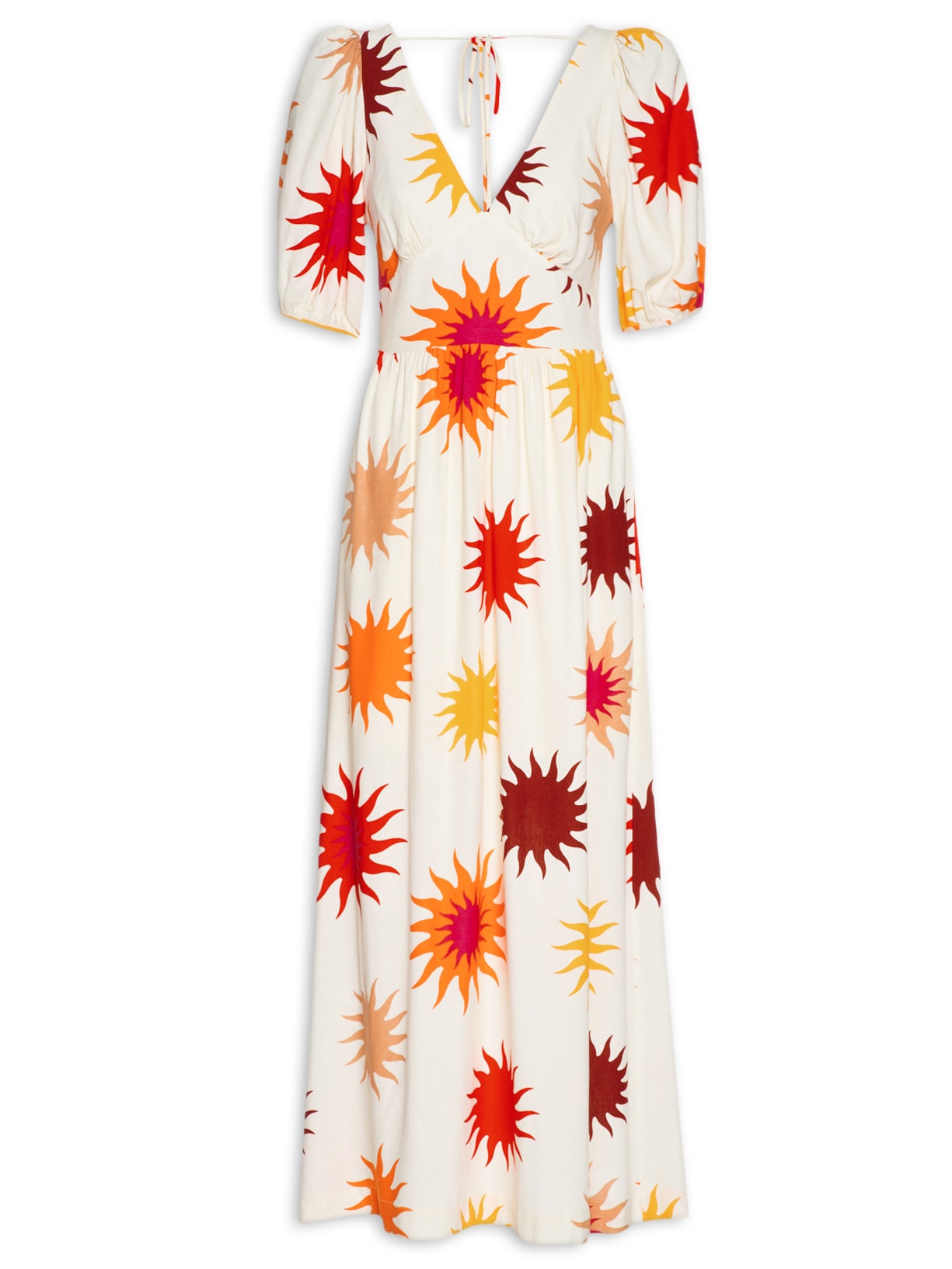 Vestido Midi Estampa Cali - Bege