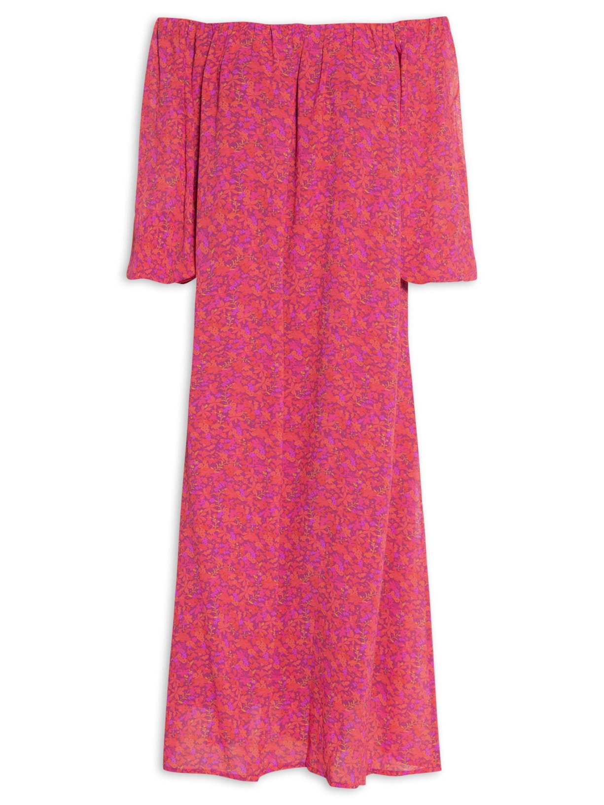 Vestido Midi Estampa Cartagena - Rosa