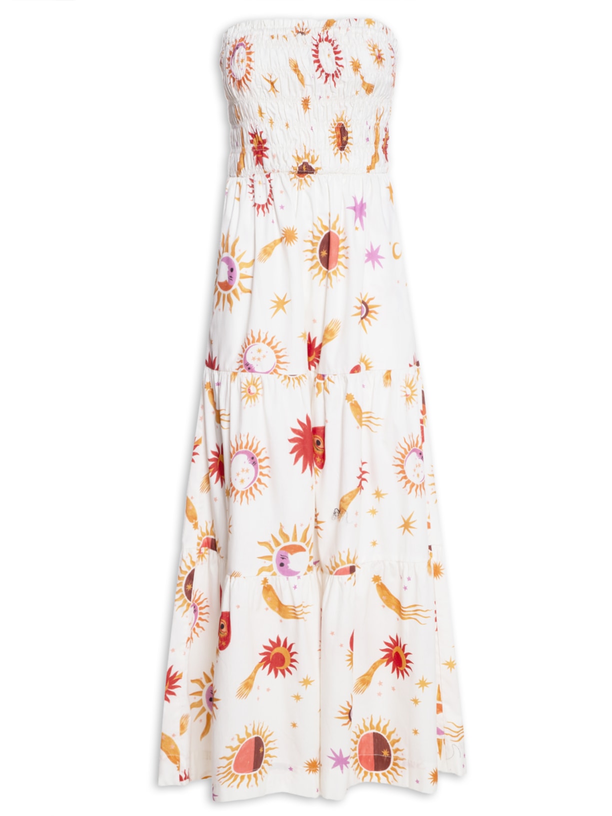 Vestido Midi Estampa Cometa - Branco