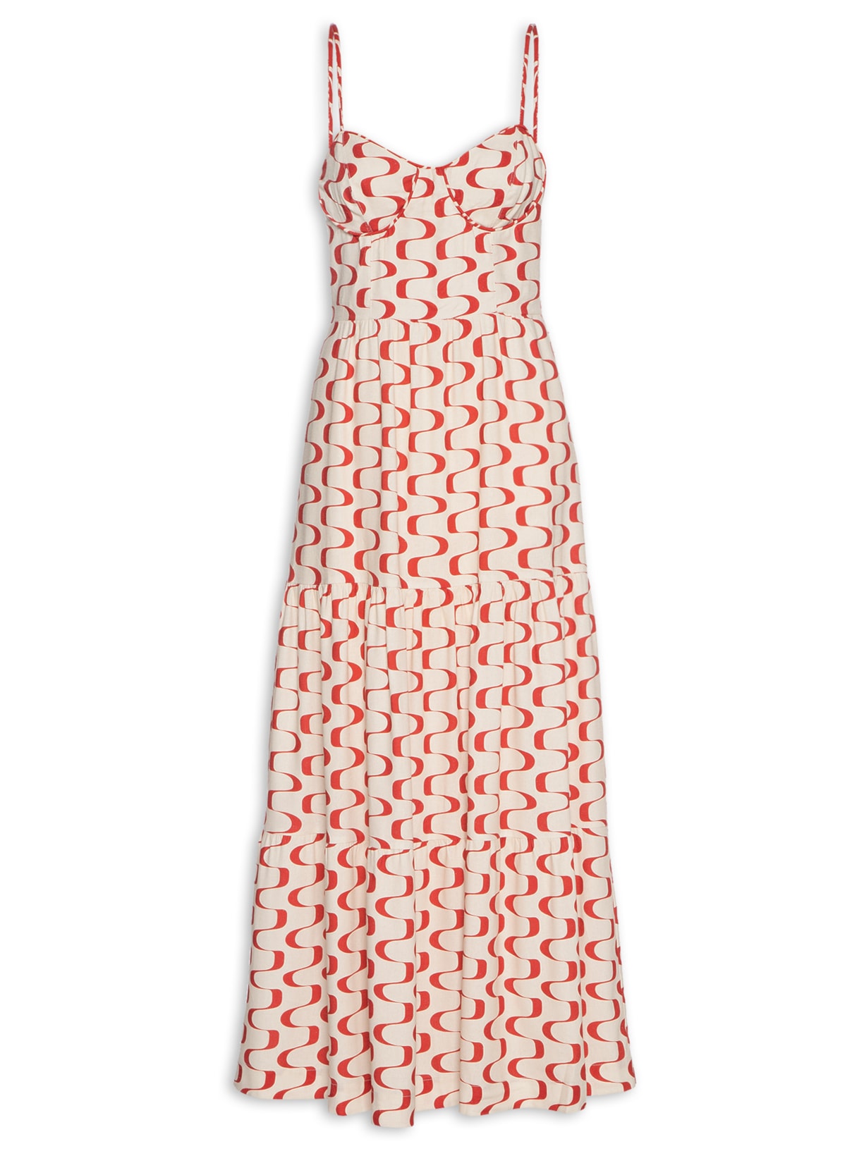 Vestido Midi Estampa Copanema - Vermelho