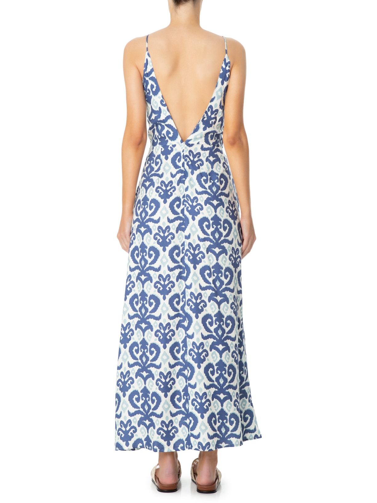 Vestido Midi Estampa Enseada Azul Maria Filó