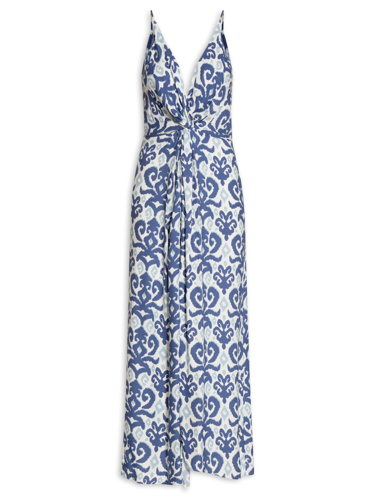 Vestido Midi Estampa Enseada Azul Maria Filó