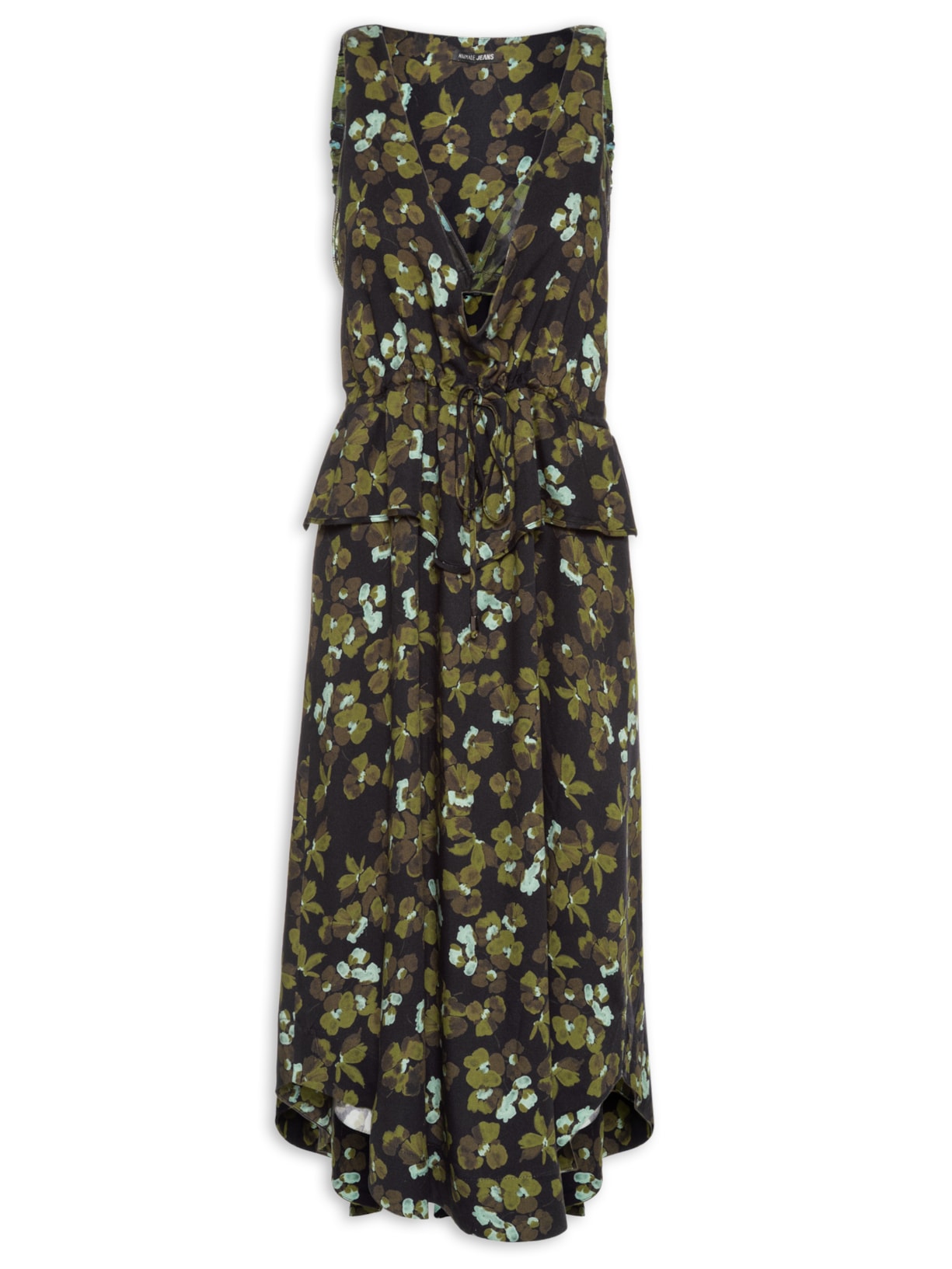 Vestido Midi Estampa Floral Miller - Preto