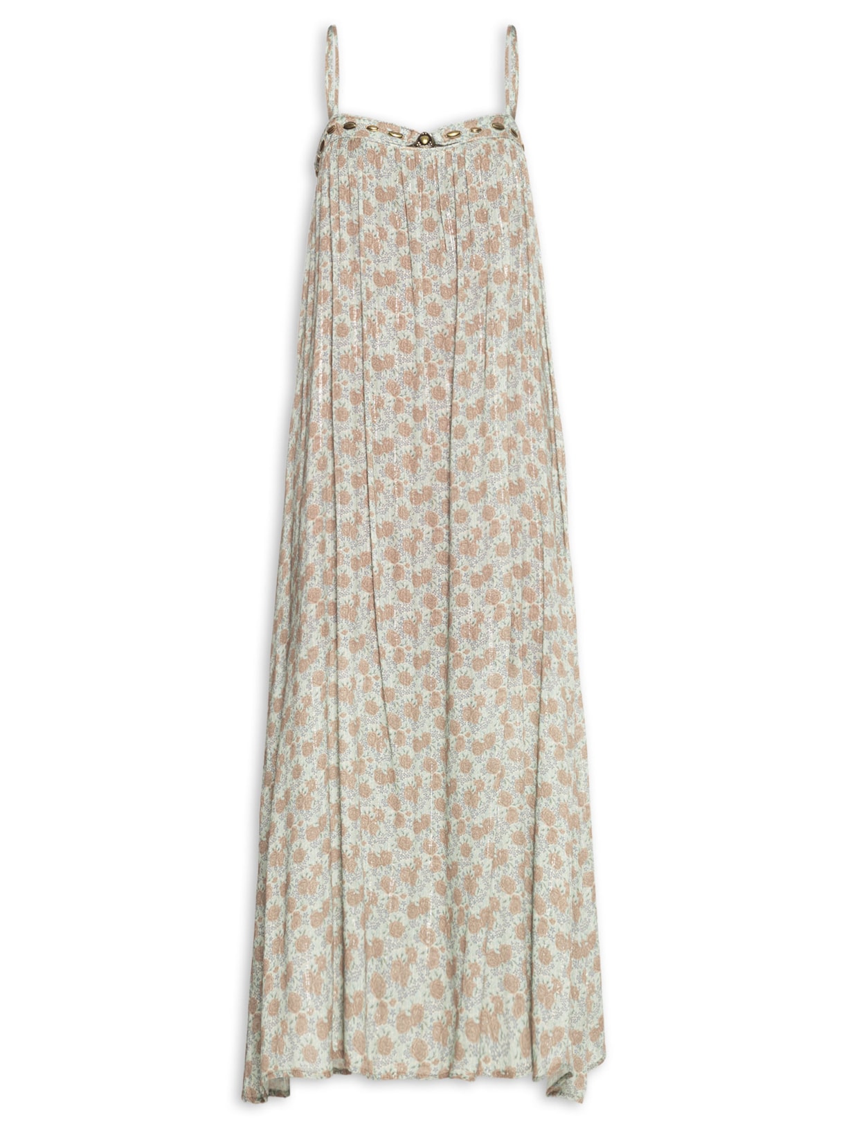 Vestido Midi Estampa Greeny B Azul Maria Filó