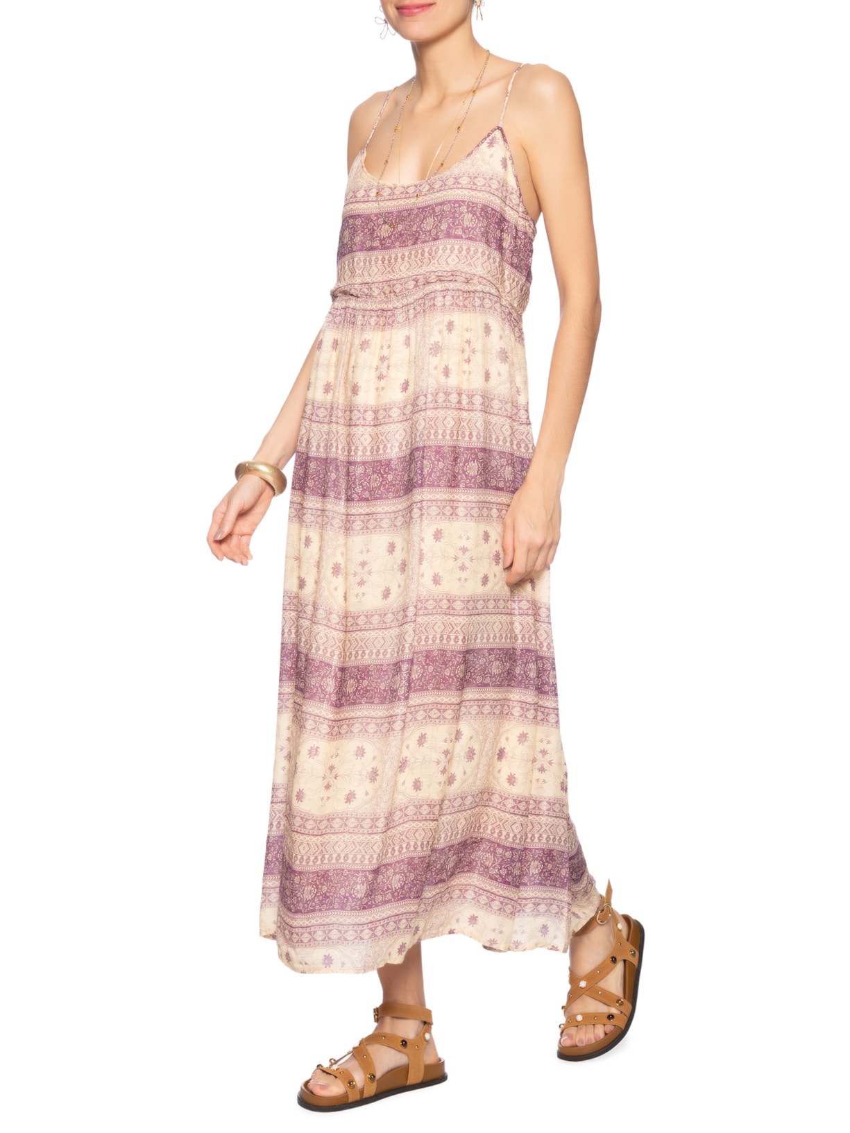 Vestido Midi Estampa Hera Agata Roxo Maria Filó