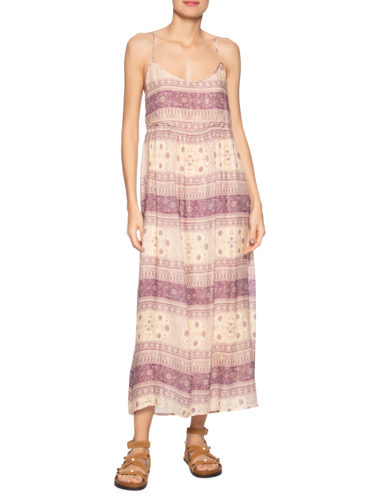 Vestido Midi Estampa Hera Agata Roxo Maria Filó