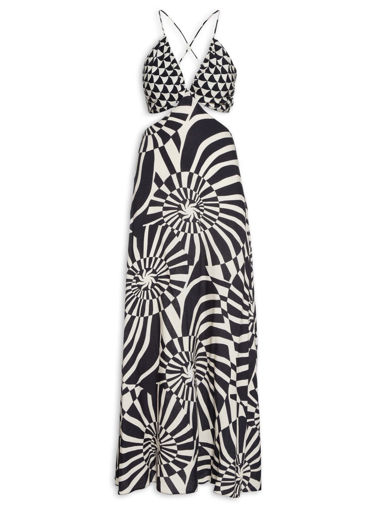 Vestido Midi Estampa Infinito Mix - Preto