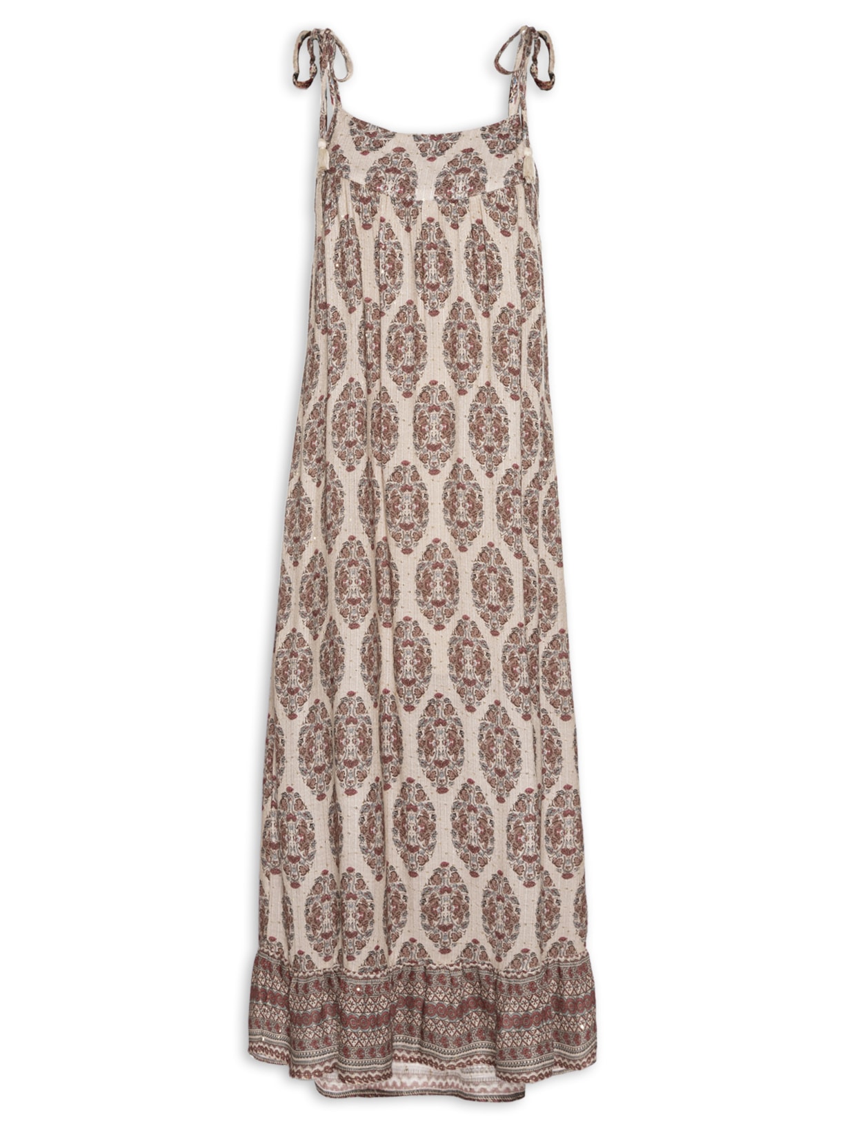 Vestido Midi Estampa Johri - Bege