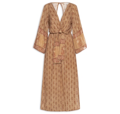 Vestido Midi Estampa Lírio - Rosa