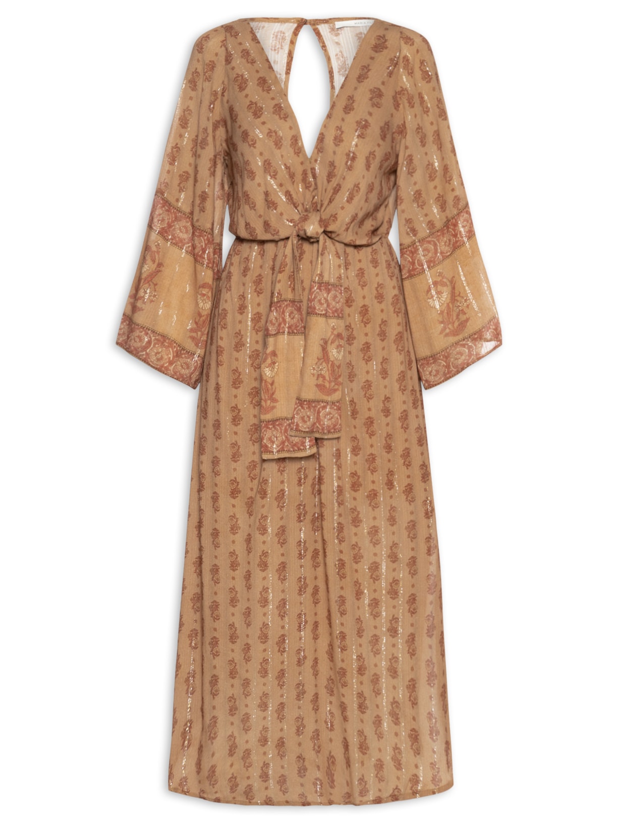 Vestido Midi Estampa Lírio - Rosa