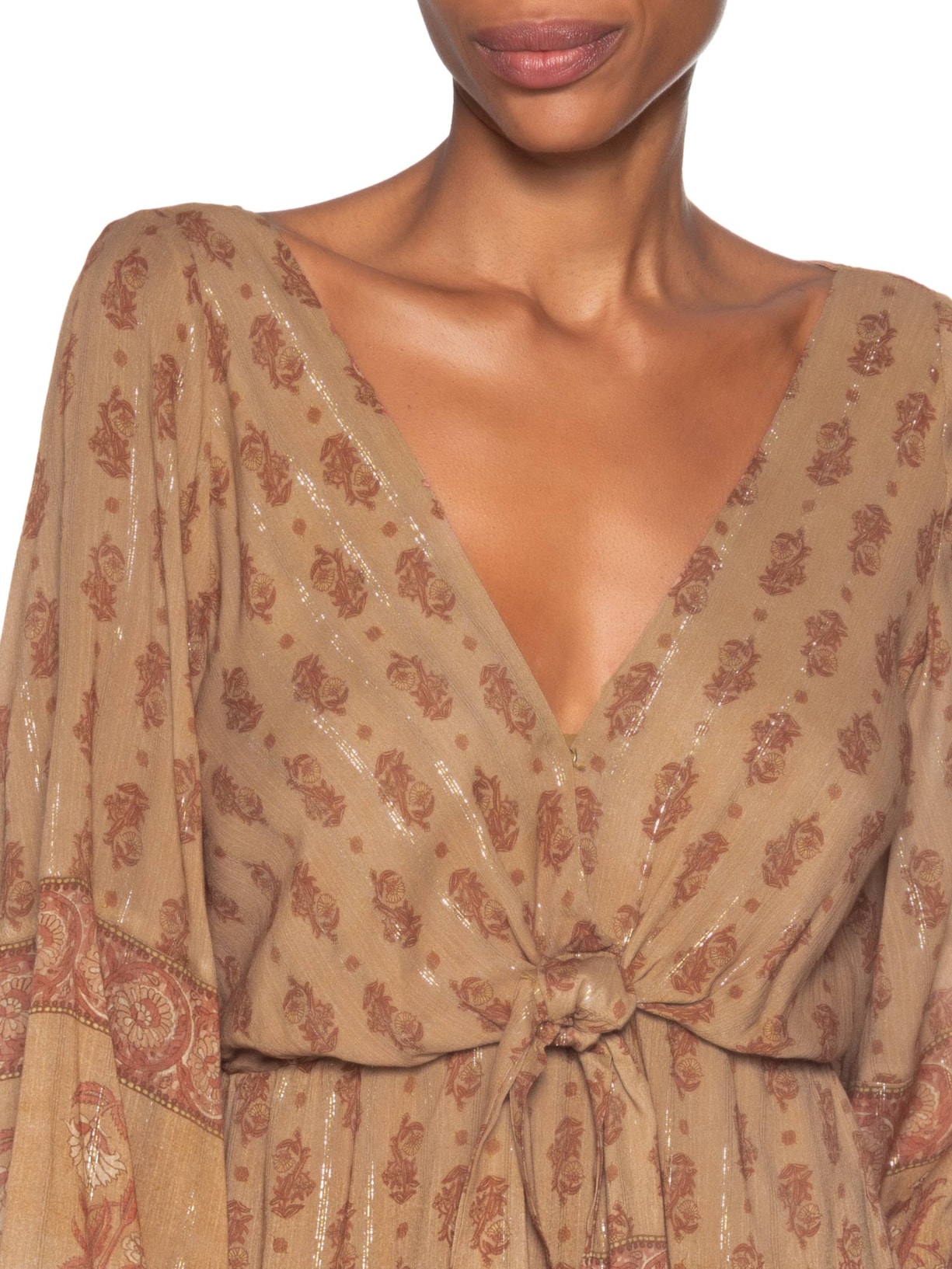 Vestido Midi Estampa Lírio Rosa Maria Filó