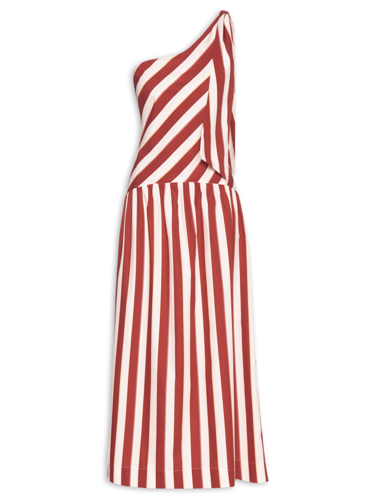 Vestido Midi Estampa Listra Maravilha - Vermelho