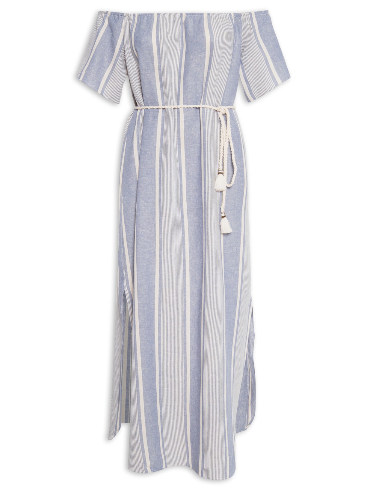 Vestido Midi Estampa Listra Naval - Azul