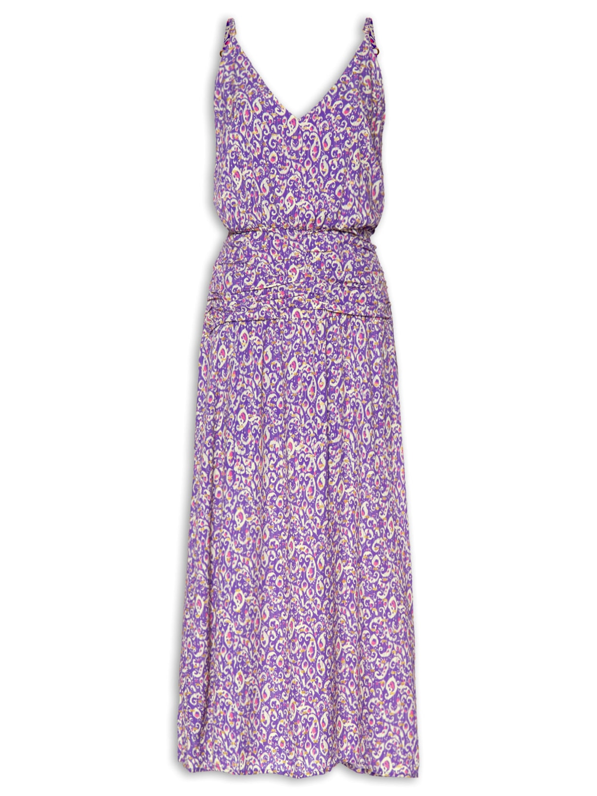 Vestido Midi Estampa Litoral - Roxo