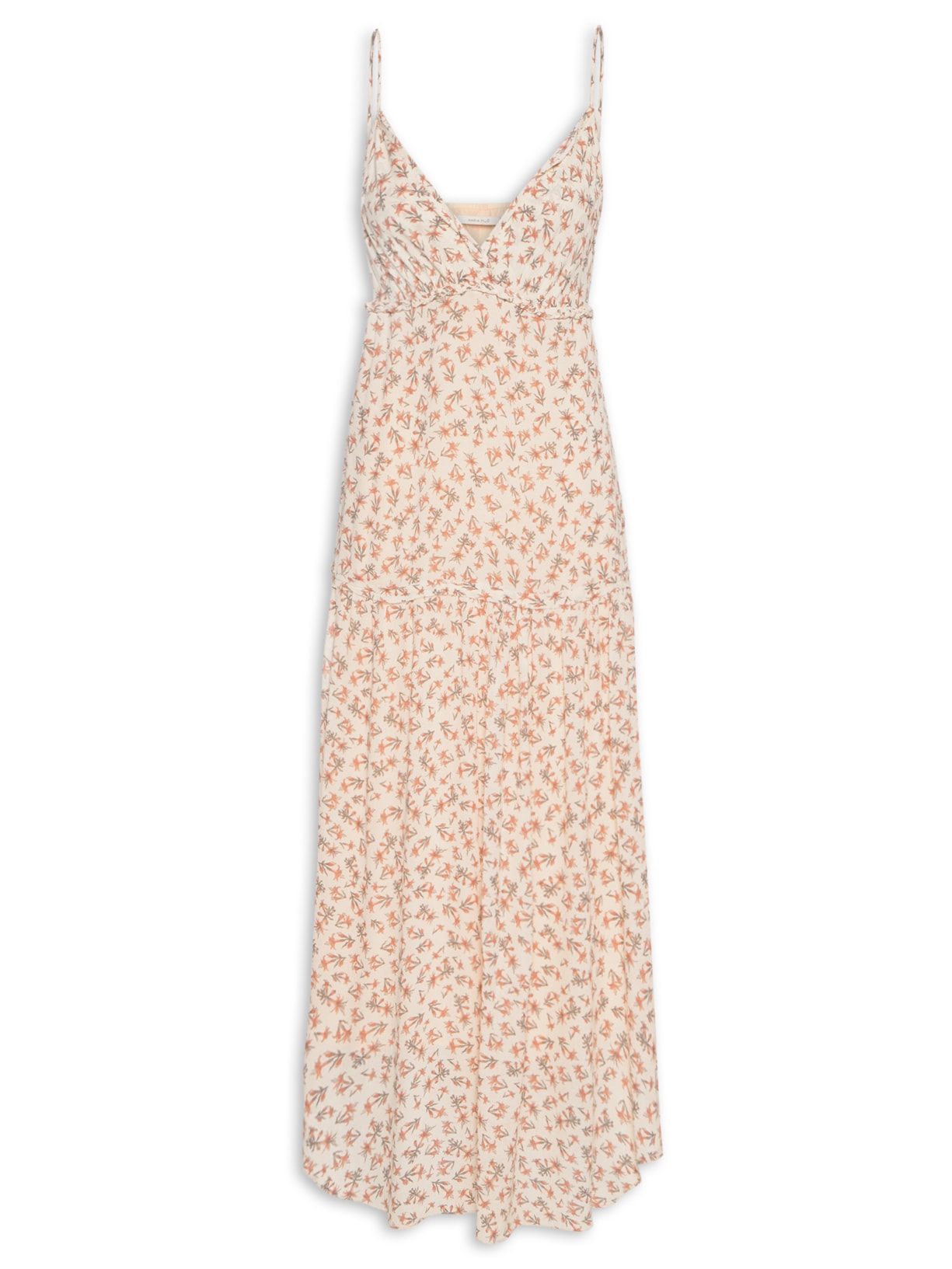 Vestido Midi Estampa Magnolia Floral - Bege