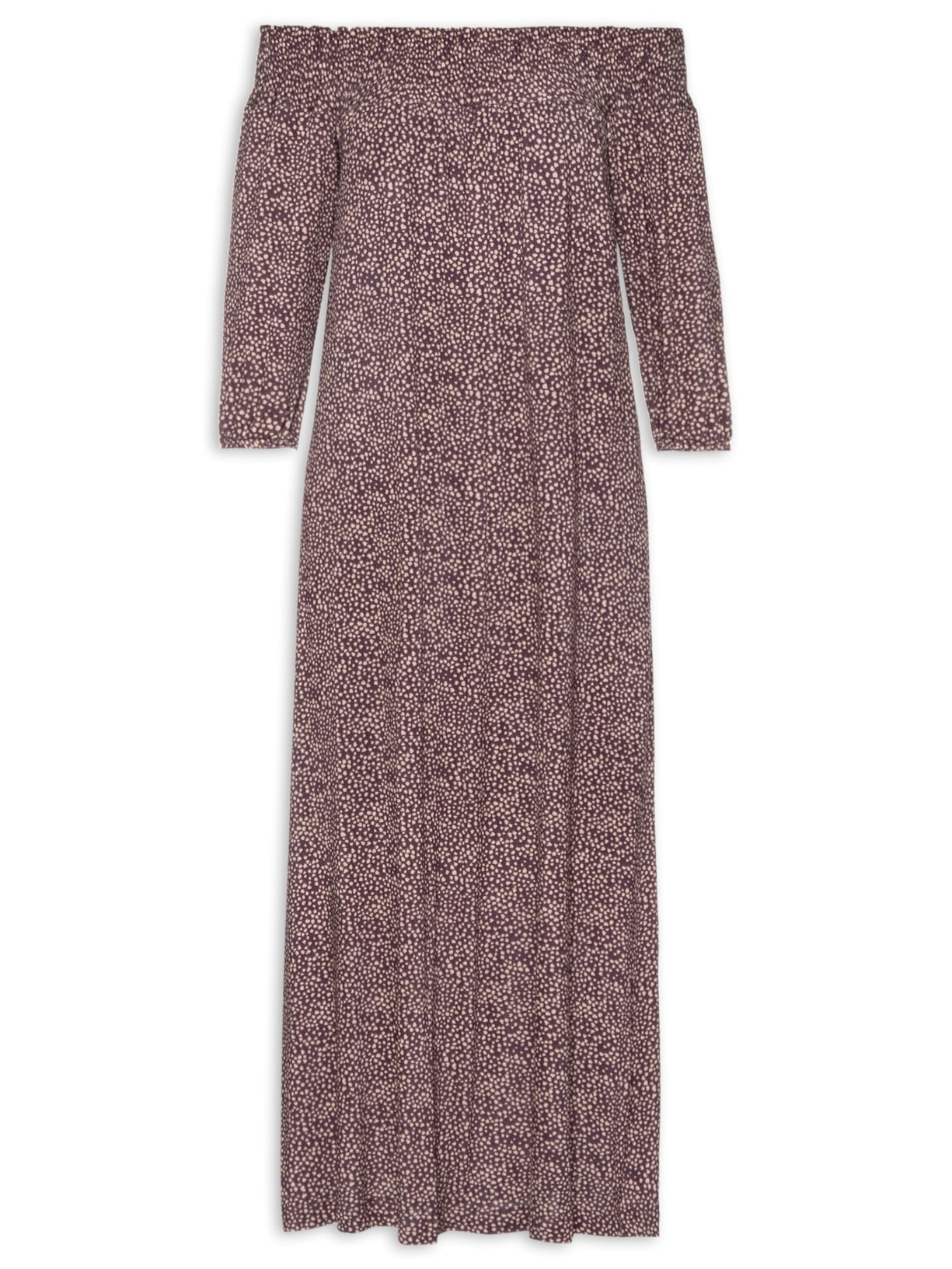 Vestido Midi Estampa Merlot Berry - Roxo