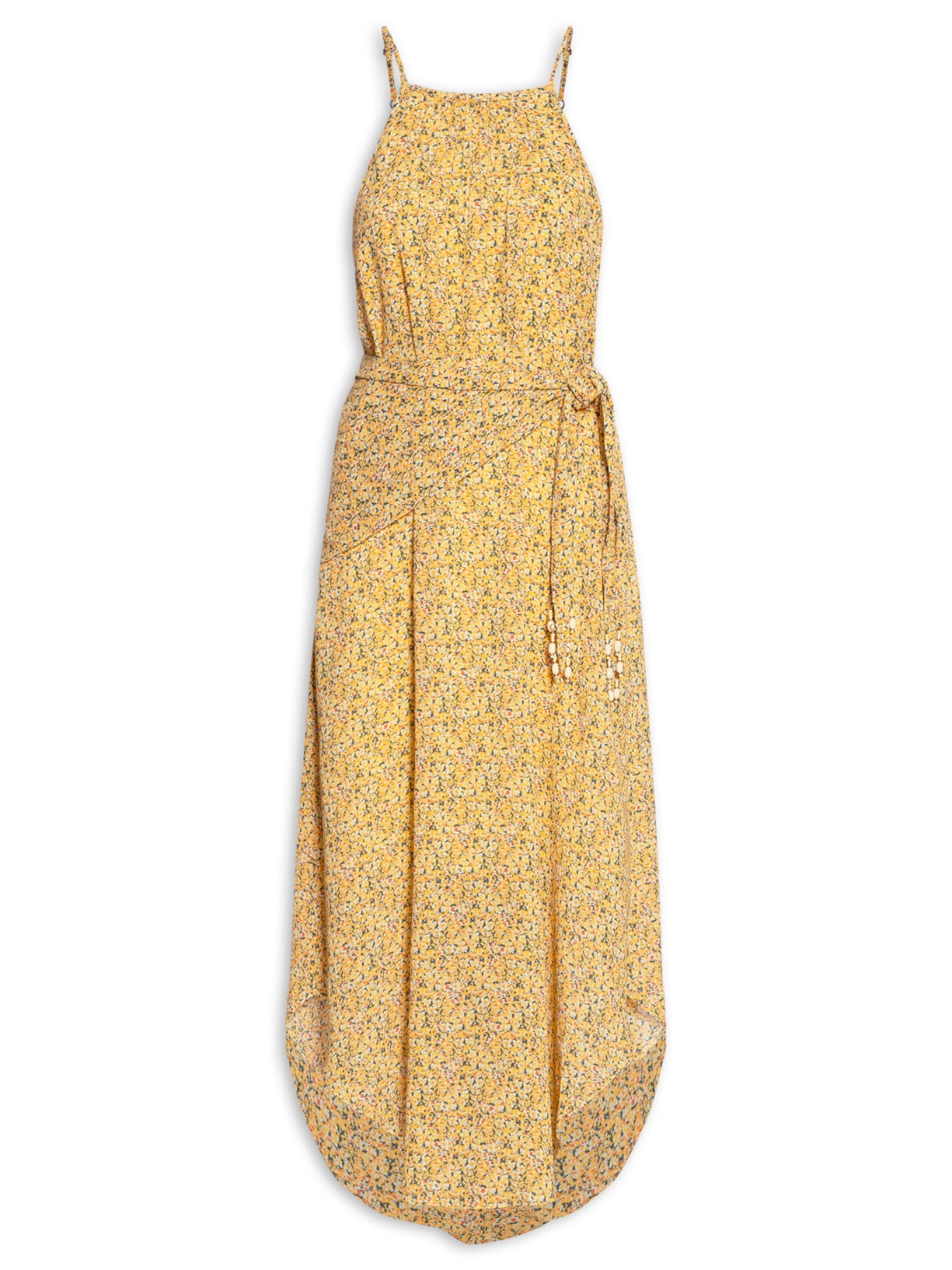 Vestido Midi Estampa Passeio - Amarelo