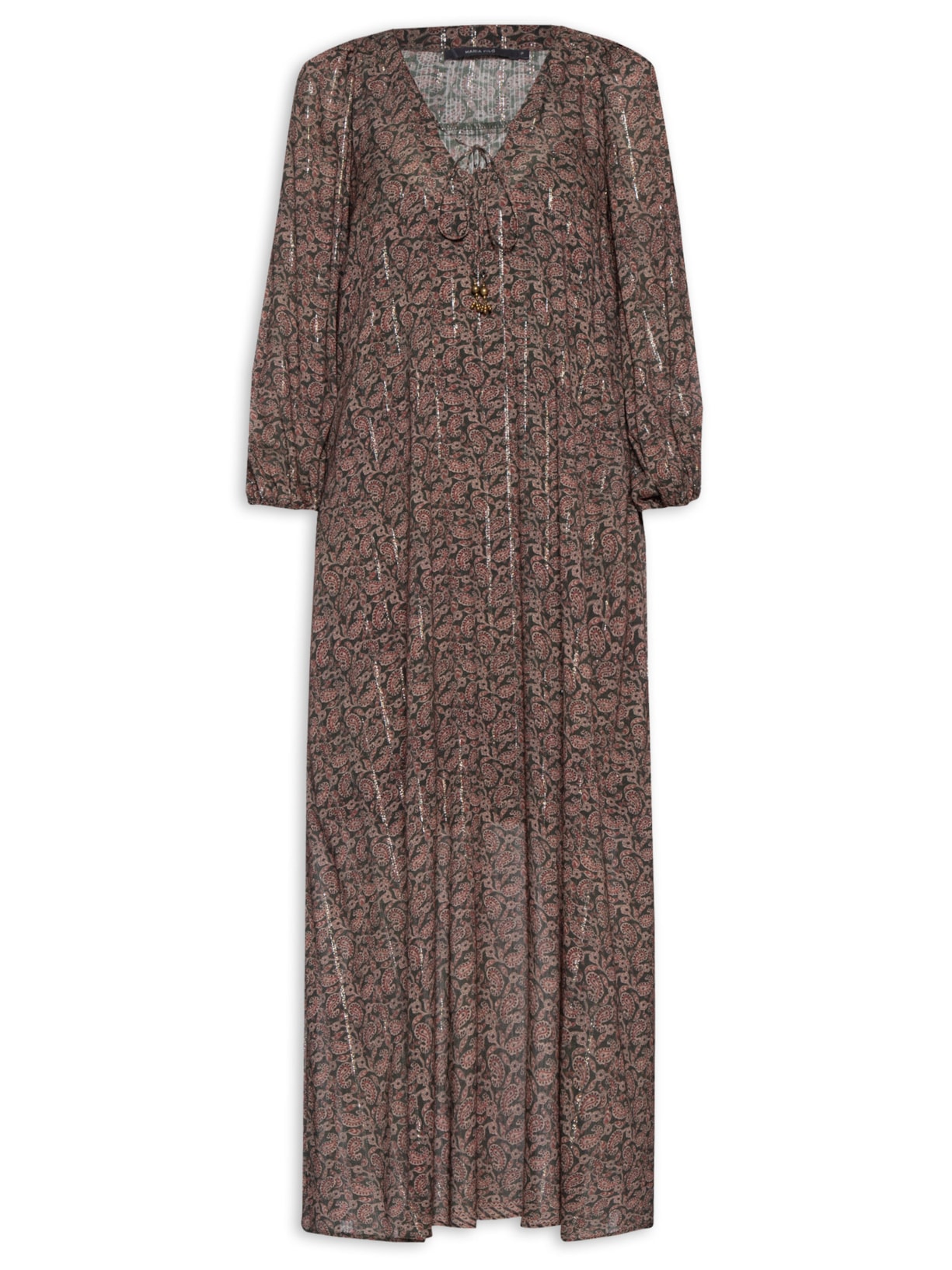 Vestido Midi Estampa Persa - Verde