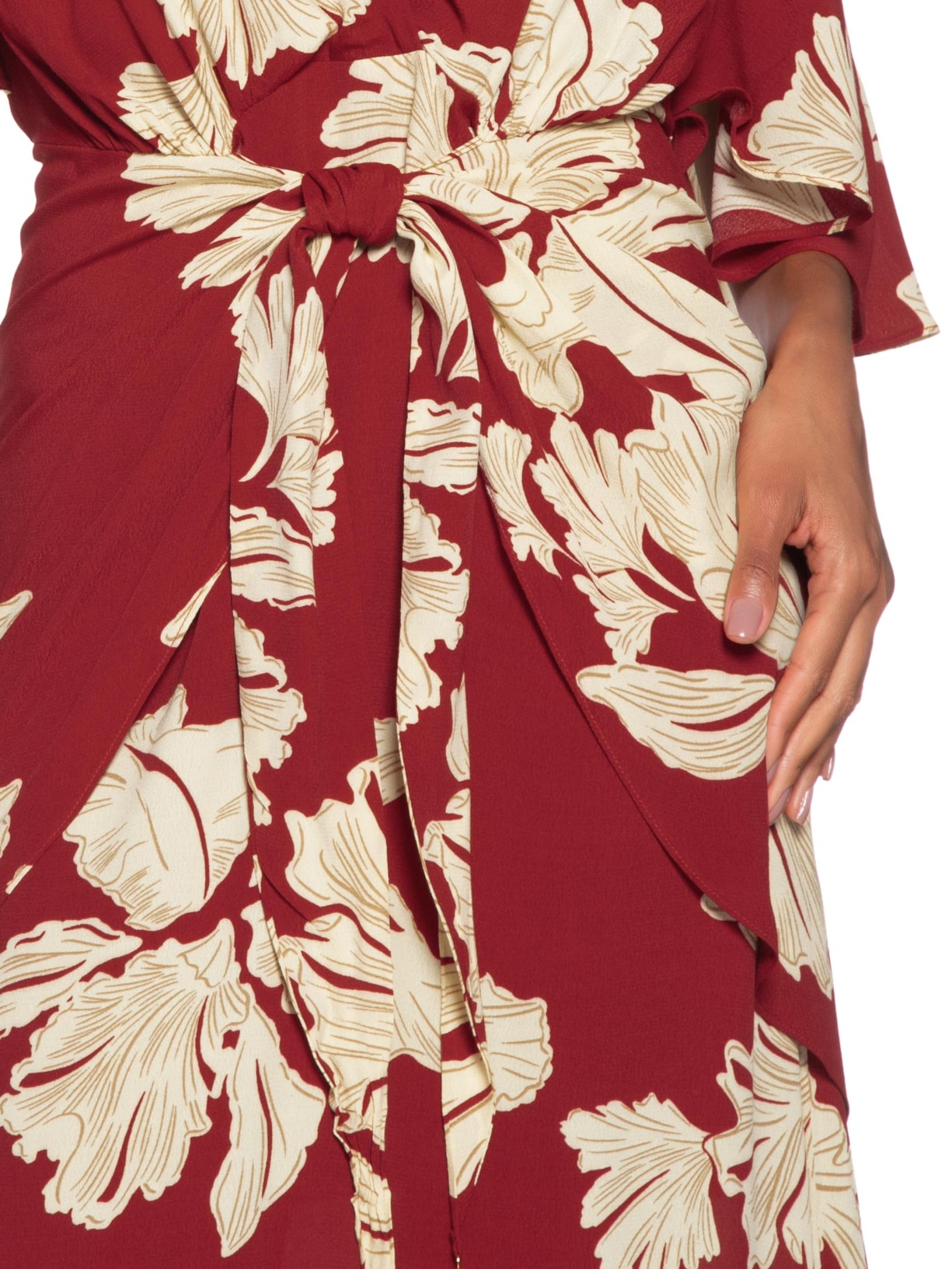 Vestido Midi Estampa Pétala Vermelho Dress To