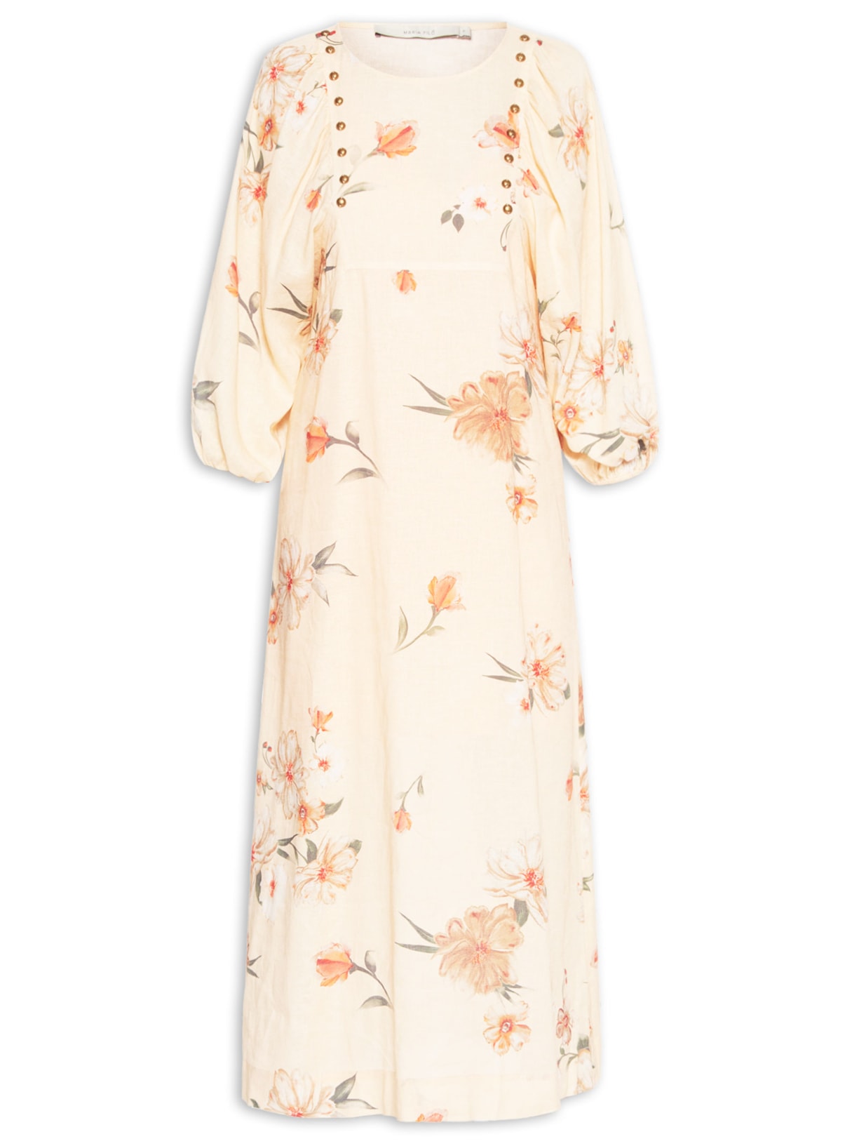 Vestido Midi Estampa Poppy - Amarelo