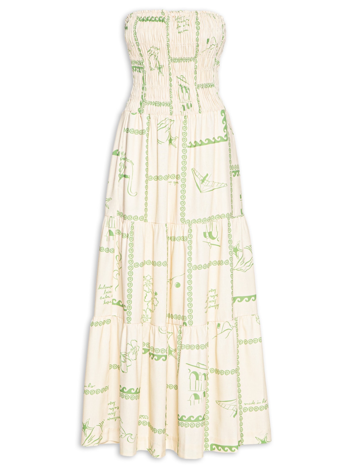 Vestido Midi Estampa Rio - Verde