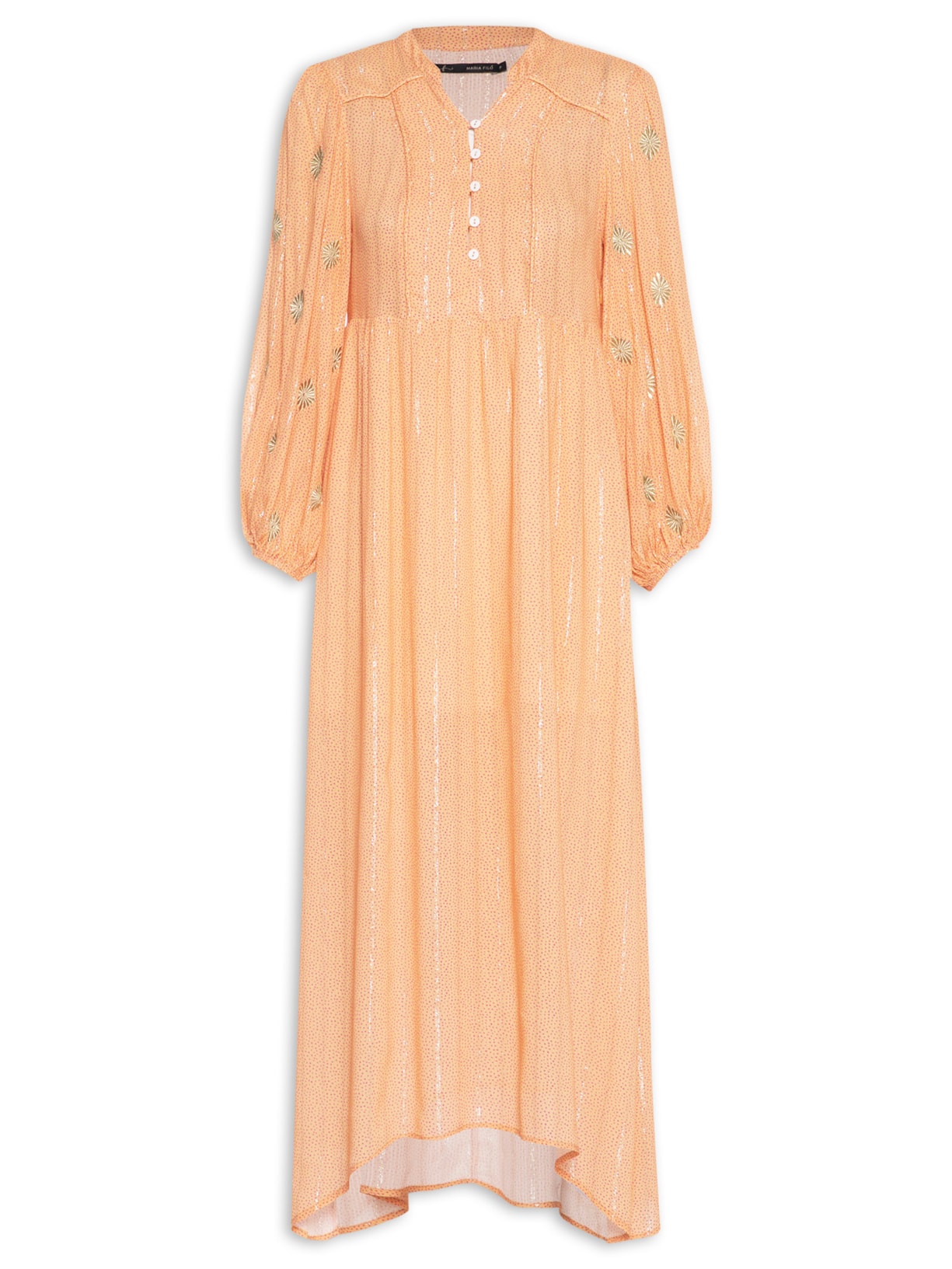 Vestido Midi Estampa San Andres - Laranja