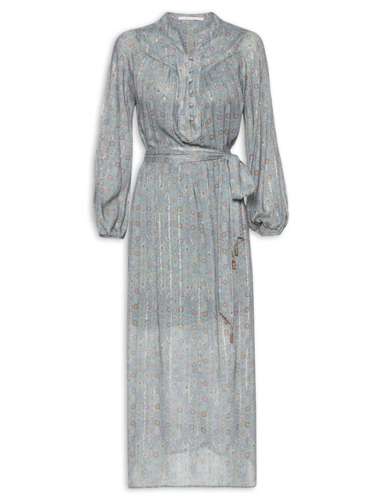 Vestido Midi Estampa Sisal - Azul